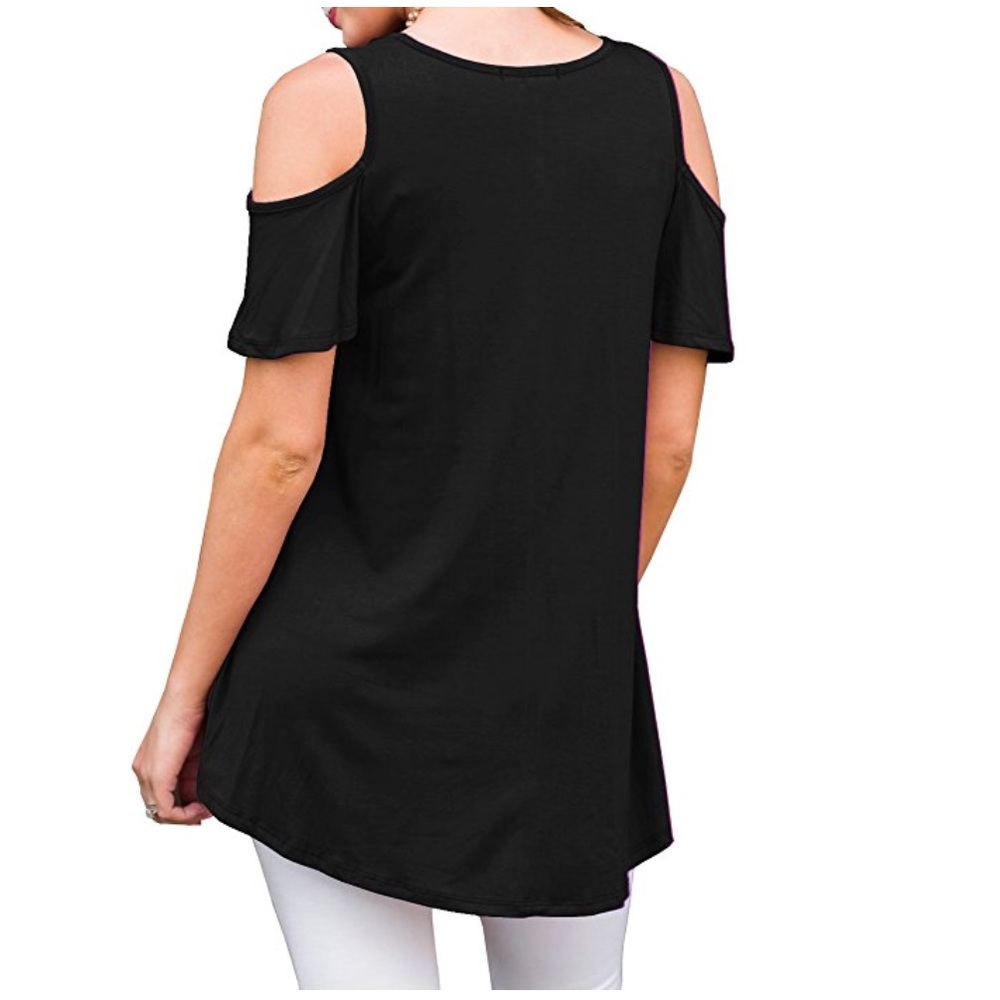 Beautiful women short sleeve cold shoulder top - Picture 8 of 8
